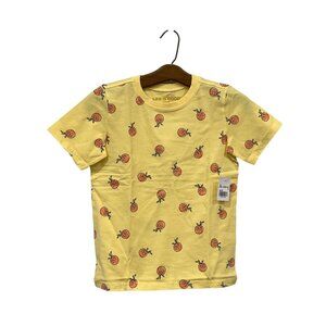 Life Is Good AOP Short Sleeve Crusher T Shirt Kid Medium Sandy Yellow Cotton NEW